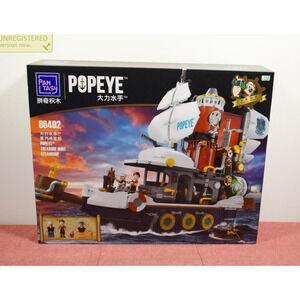 Pantasy Popeye Treasure Hunt Steamship Buildable Brick Block Set 86402